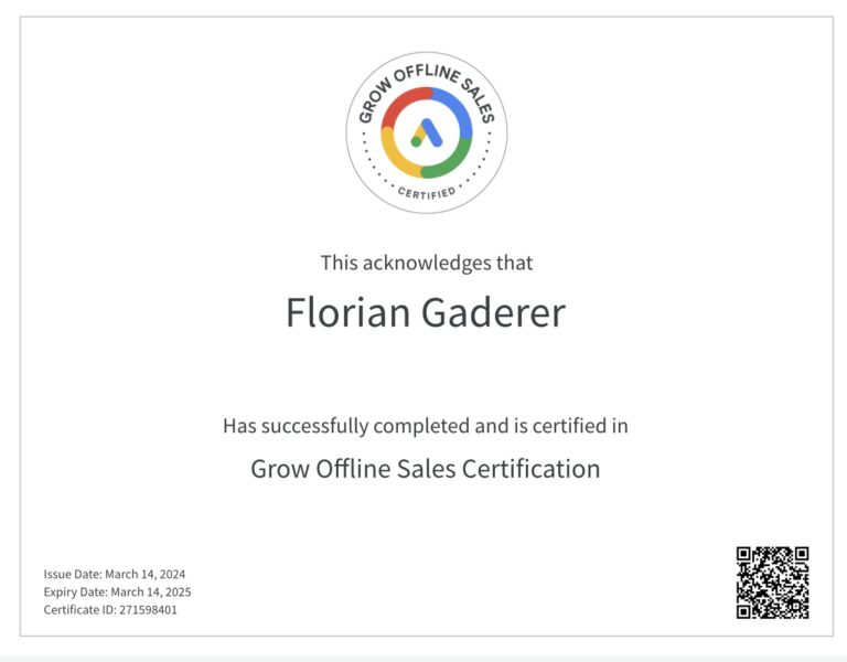 Certification Google 1