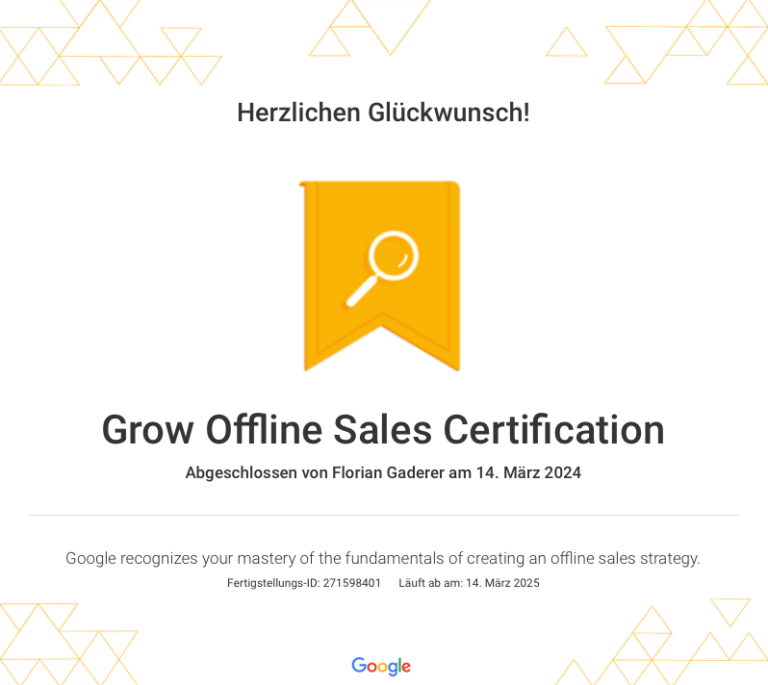Certification Google 8