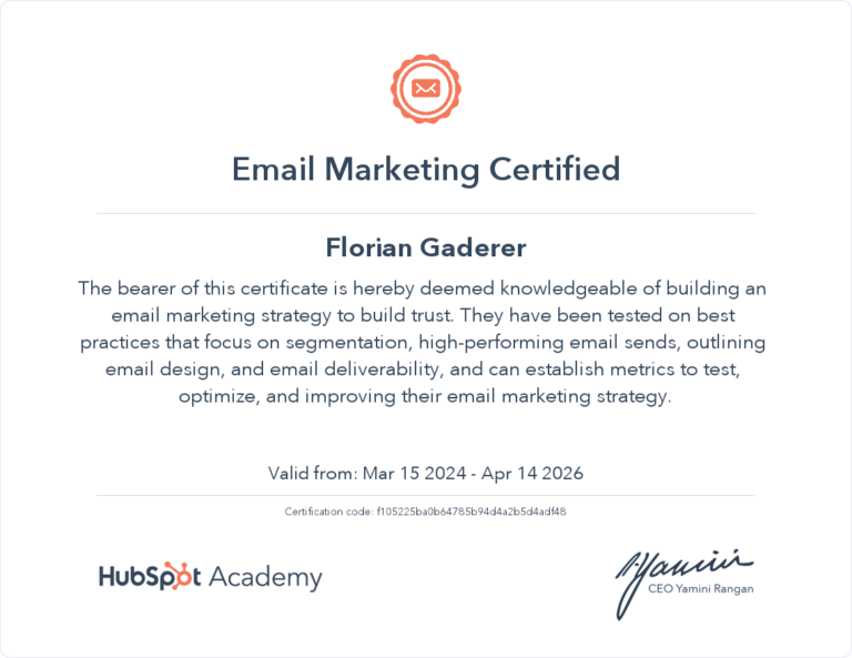 Certification Hubspot 5