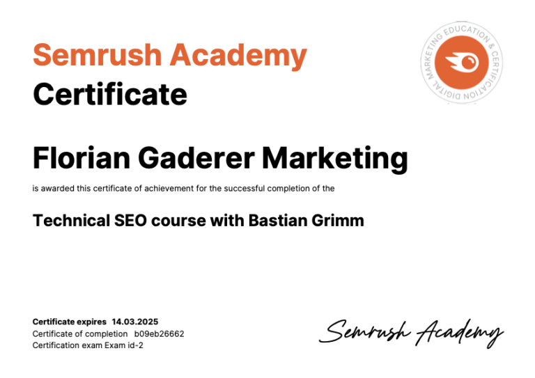 Certification Semrush 3